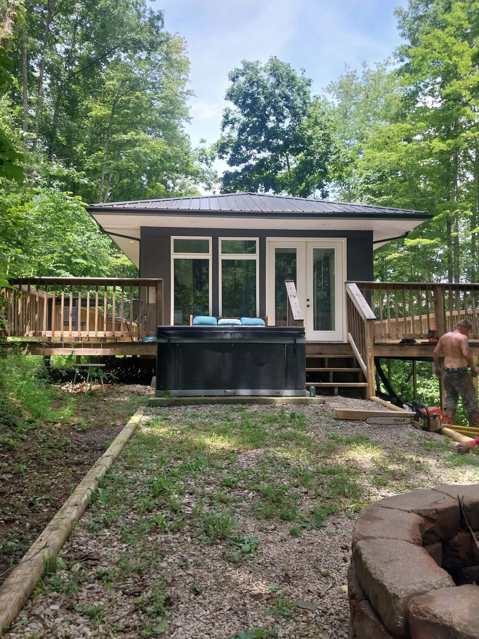 Finished custom cabin and deck project